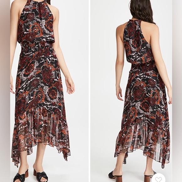 A.L.C. Bardot Maxi Floral Metallic Dress - Picture 3 of 10
